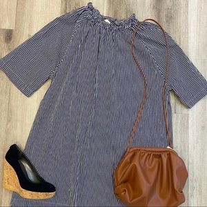 Ann Mashburn Blue Striped Shift Dress Dress